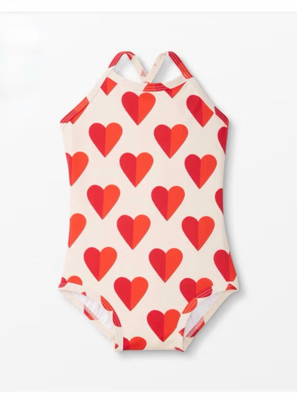 Hanna Andersson Red Heart-Print One-Piece Swimsuit